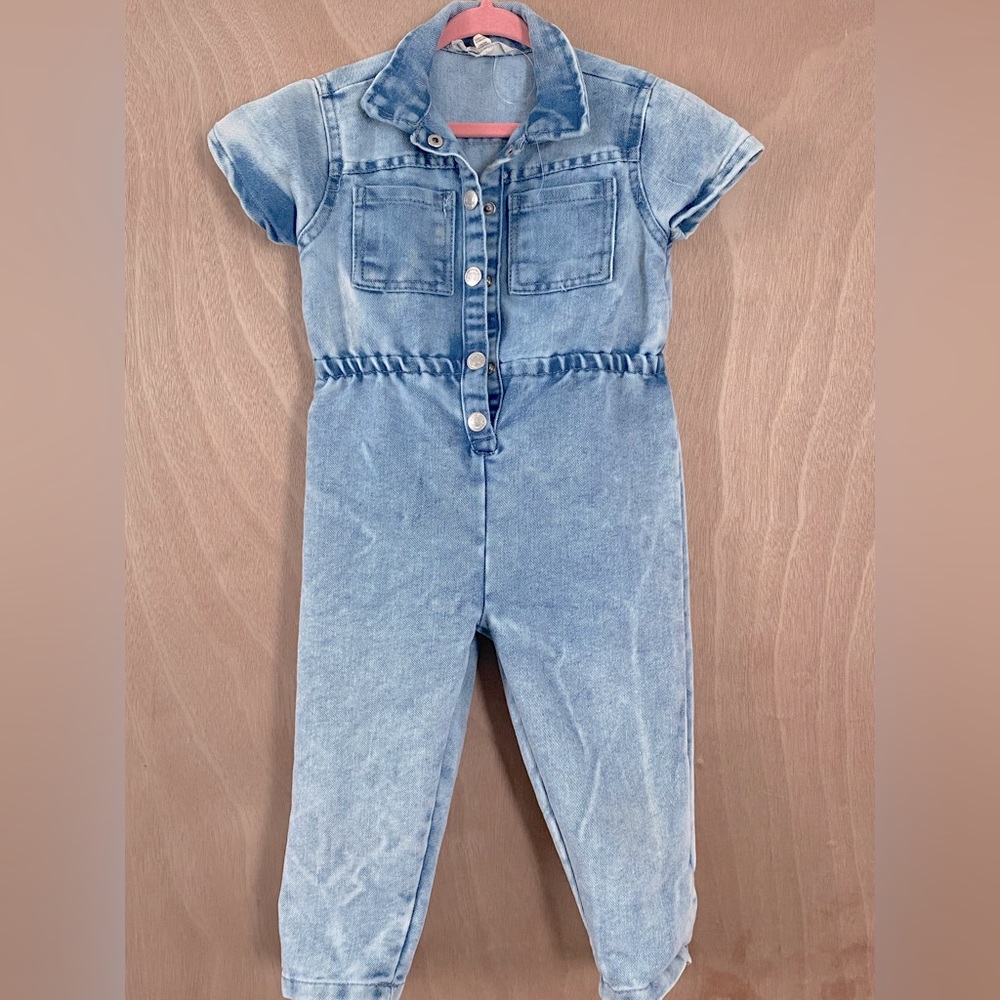 Jessica Simpson blue denim jumpsuit. Toddler size 3T.